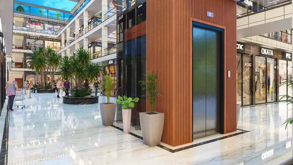 Artistic impression: lift lobby and atrium on the upper levels